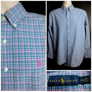 Ralph Lauren Polo Men L Plaid Long Sleeve Shirt